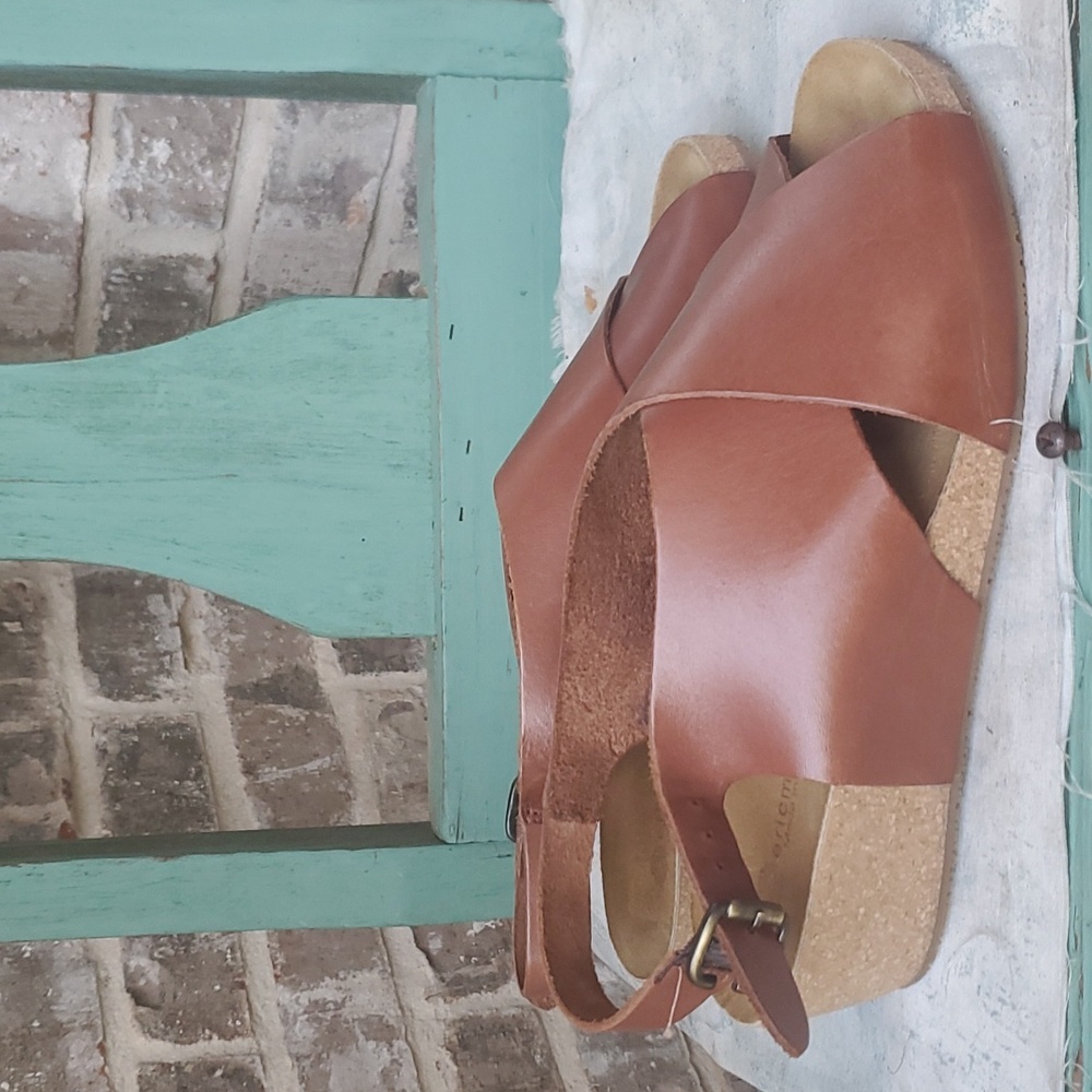 Eric Michael Leather and Cork Elevated Wedges